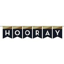 Hooray Banner Blk/Gld