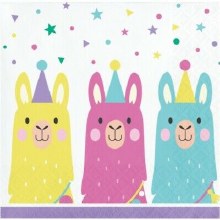 Llama Party Beverage Napkins 16ct