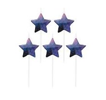 Galaxy Stars Pick Candles 5ct