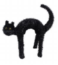 Black Cat 3D Tinsel Decor 17in