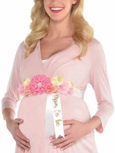 Floral Baby Mom to Be Sash