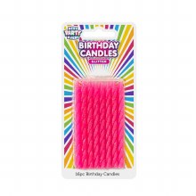 Pink Glitter Birthday Candles • 12 Count