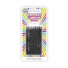 Black Glitter Birthday Candles • 12 Count