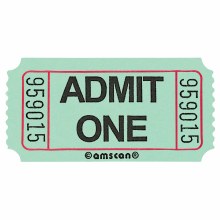 Admit One Ticket Roll Green