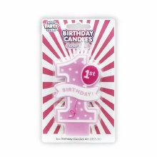 Number 1st Birthday Candle • Pink