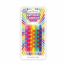 Colorful Striped Birthday Candles • 12 Count