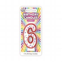 Number 6 Colorful Birthday Candle