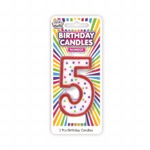 Number 5 Colorful Birthday Candle