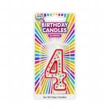 Number 4 Colorful Birthday Candle