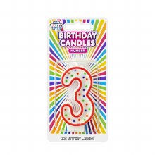 Number 3 Colorful Birthday Candle