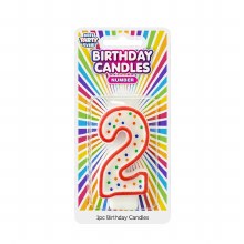 Number 2 Colorful Birthday Candle