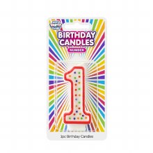 Number 1 Colorful Birthday Candle