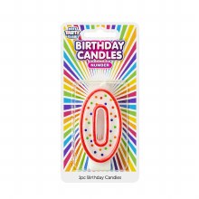 Number 0 Colorful Birthday Candle