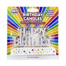 Musical Light-Up Happy Birthday Cake Topper • Sings "Happy Birthday"