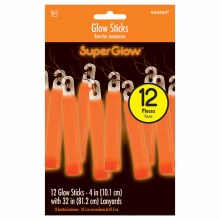 Glo Sticks & Lanyards 12pk Orange