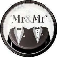 Mr & Mr Tux Dinner Plates 8ct