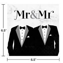 Mr & Mr Tux Dinner Napkins 16ct