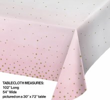 Pink w/Gold Dots Tablecover