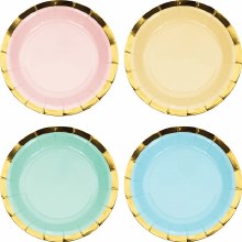 Pastel Celebrations 7in. Paper Plates Assortment ~ 8 Count