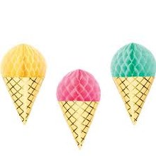 Ice Cream Hanging Decor 3pc