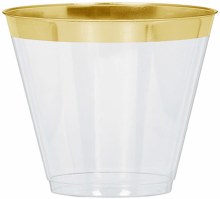 Tumblers Clear w/ Gold Trim