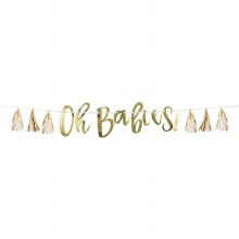 Oh Babies! Banner White/Gold