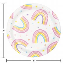 Happy Rainbow 7in Plate 8ct