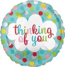 Thinking of You, Colorful Dots • Standard Size 17in. Mylar Helium Balloon