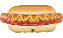 Summer, Hot Dog Mighty Shape • Jumbo 34in. Plastic, Non Foil Helium Balloon