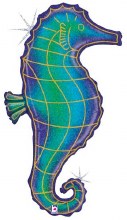 Under The Sea, Seahorse Glitter Shape • Jumbo 36in. Mylar Helium Balloon