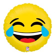 Emoji, Cry Laughing • Standard Size 18in. Mylar Helium Balloon