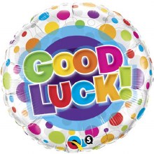 Good Luck, Colorful Dots • Standard Size 18in. Mylar Helium Balloon