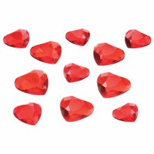 Heart Gemstone Scatters 24pc Red