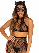 Cat Mask Vegan Leather Blk