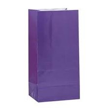 Purple Paper Loot Bags (12pk)