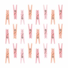 Clothespin Favors Pink 24pk