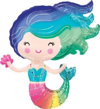 Under The Sea, Mermaid Colorful Shape • Jumbo 30in. Mylar Helium Balloon