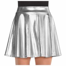 Skirt Flare Metallic Silver