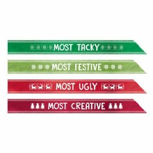 Ugly Christmas Sweater Sashes ~ 4 Pack