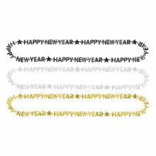 Happy New Year Bead Necklace 3pk B/S/G