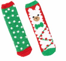 Christmas Llama Socks ~ 2 Pairs