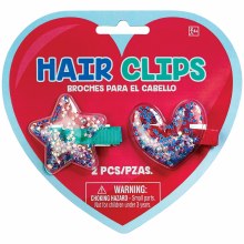 Heart and Star Hair Clips