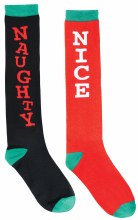 Knee High Naughty/Nice Socks ~ 1 Pair