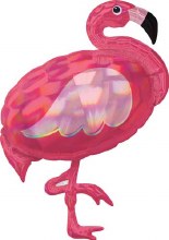 Bird • Flamingo, Iridescent • Jumbo 33in. Mylar Helium Balloon