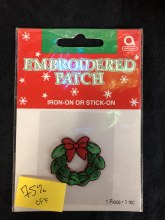 Christmas Wreath Embroidered Patch