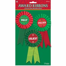 3 Place Ugly Sweater Ribbons ~ 3 Pack