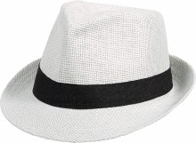 Hat Fedora White w/Blk Band