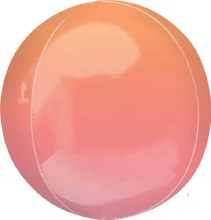 Ombre Red/Orange ORBZ Mylar Helium Balloon • 15in.