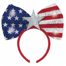 Patriotic Lite Up Bow Headband