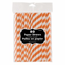 Straws Paper Orange 80pk
